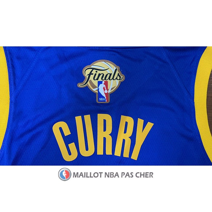 Maillot Golden State Warriors Stephen Curry NO 30 Icon 2022 NBA Finals Bleu